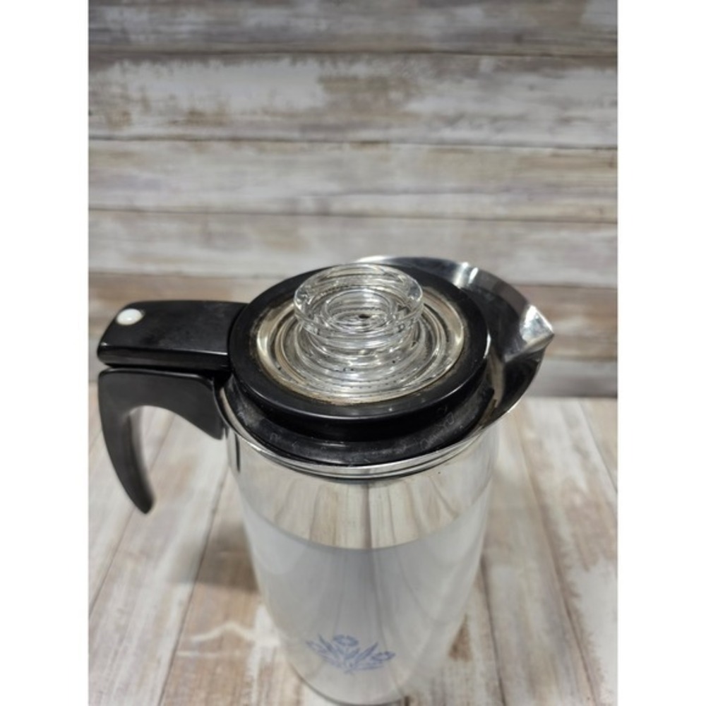Vintage Corning Ware Blue Cornflower 10 Cup Electric Coffee Percolator P-121 - Picture 13 of 14